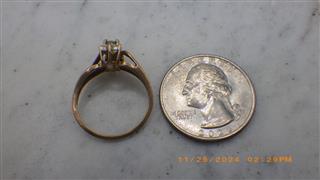 10K Yellow Gold Quartz Lady's Ring, 1.9g, Size: 6.75